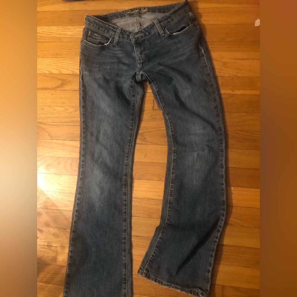 AMERICAN EAGLE Bootcut Jeans, Medium Blue Denim, Size 4 Regular, EUC, (CL04)